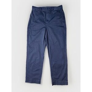 EVERLANE Women's SIZE 6 Navy Blue Chino Straight Leg Trousers Pants Cotton Blend